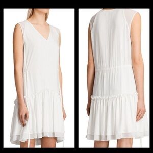 Allsaints Alia sleeveless white dress M, great for graduation, bridal …